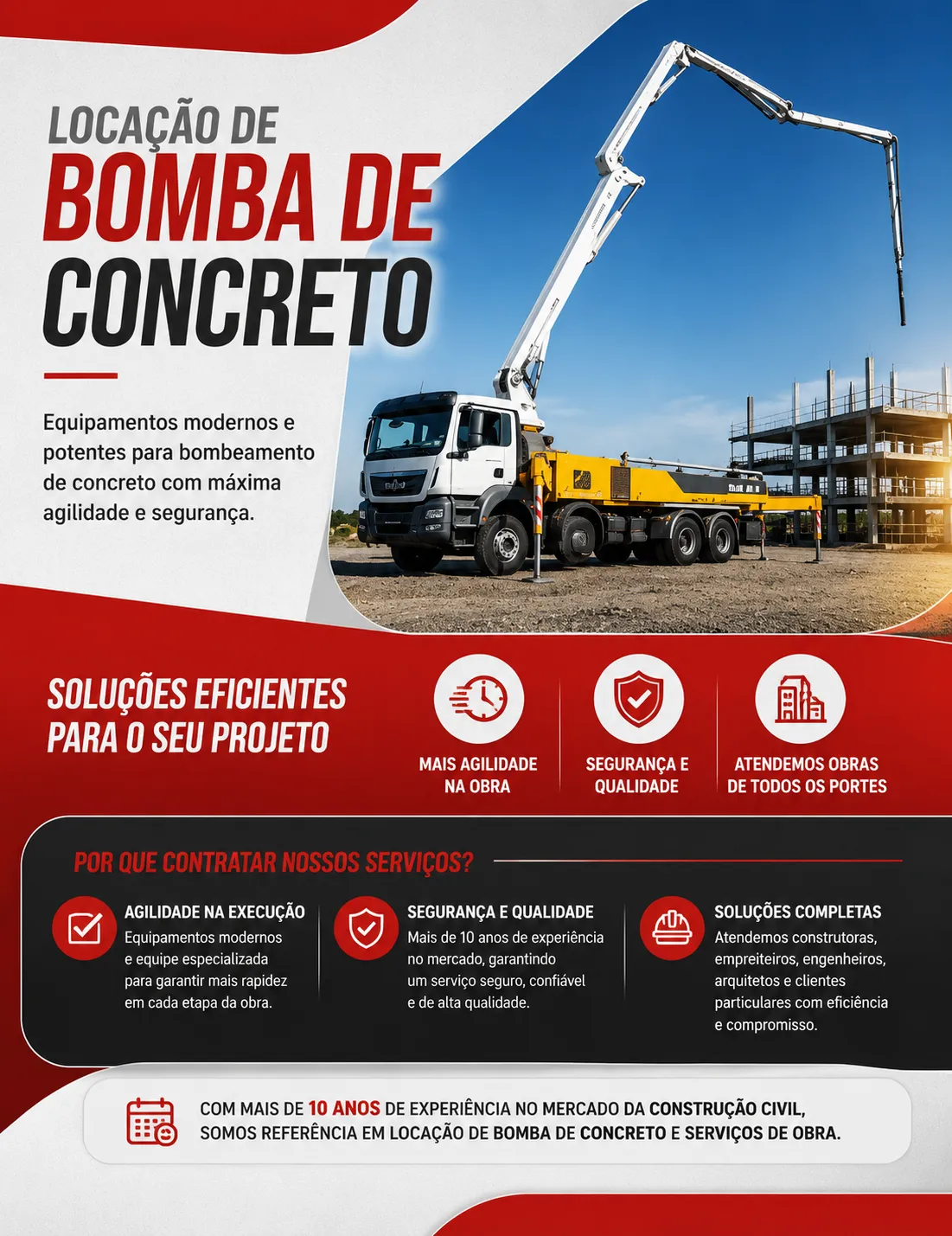 Locação de bom de concreto